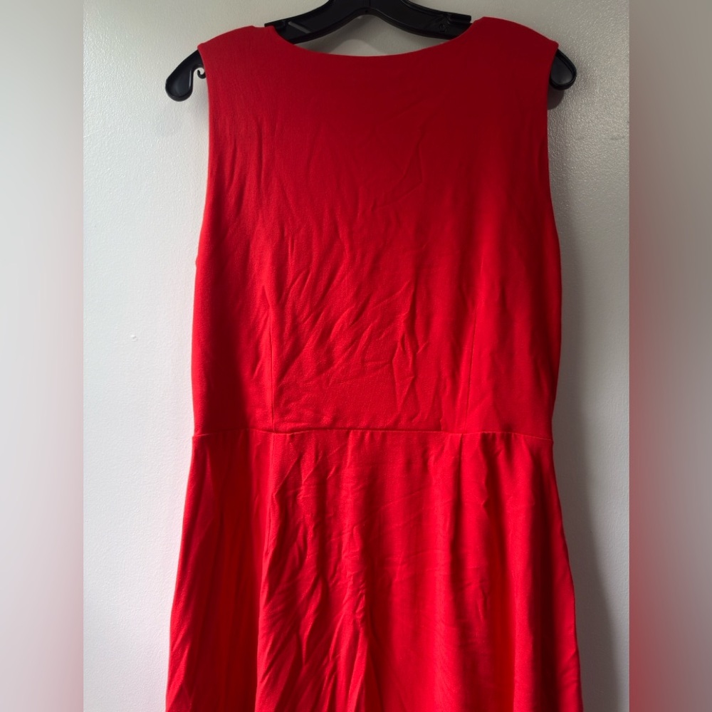 Ann Taylor Red Sheath Midi Dress Cowl Neck - Picture 8 of 8